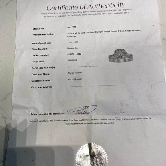 14Karat White Gold 1.00 Total Diamond Weight Round Brilliant Twist Side Accent - Picture 6 of 7